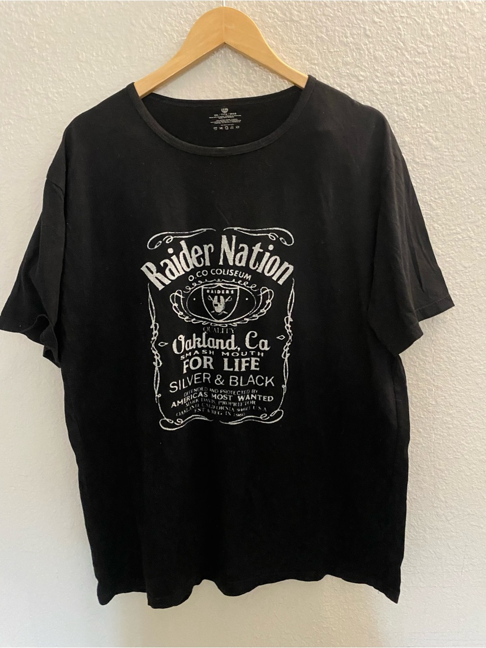 Black Raider Nation Graphic Tee - Oakland, CA 3XL Vintage 24” armpit
